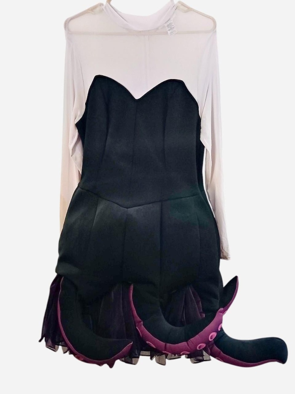 Ursula Disney Black and White Long-Sleeve Dress with Purple Tentacle Costume